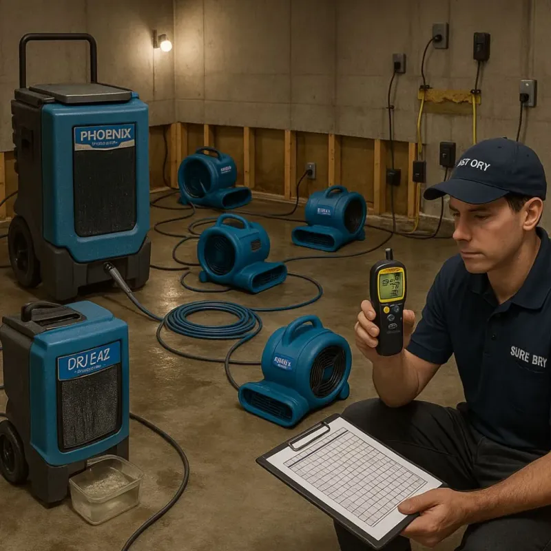 Structural Drying and Dehumidification process in Willowick, OH